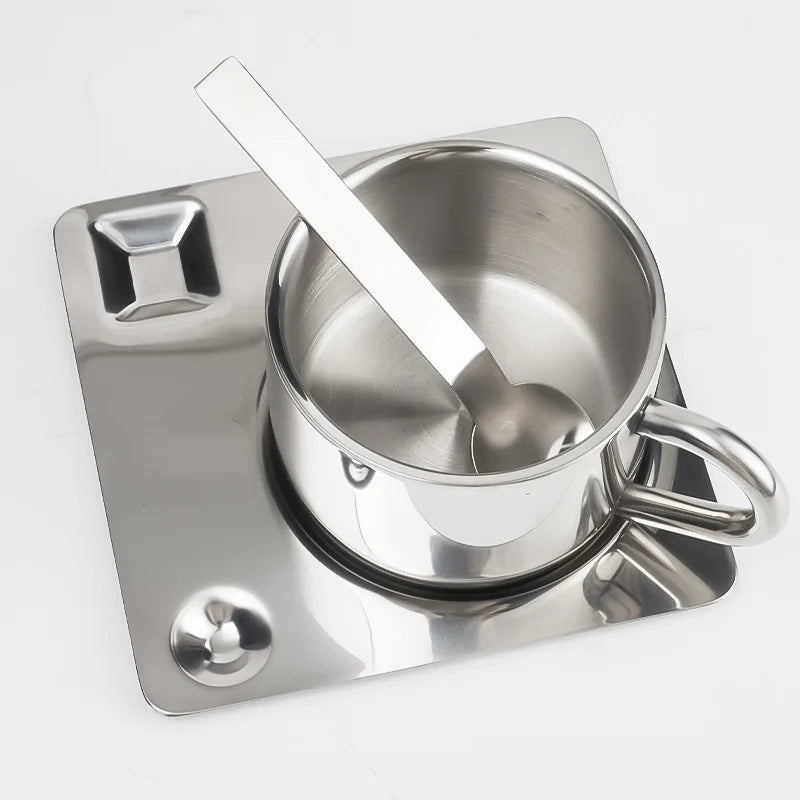 Sleepwyn Stainless Steel Teacup & Saucer Set