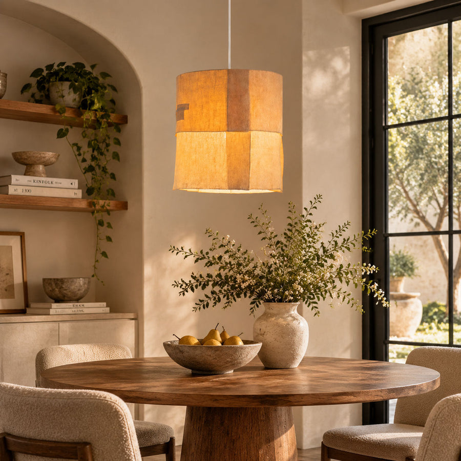 Saffron Tapered Fabric Pendant Lamp