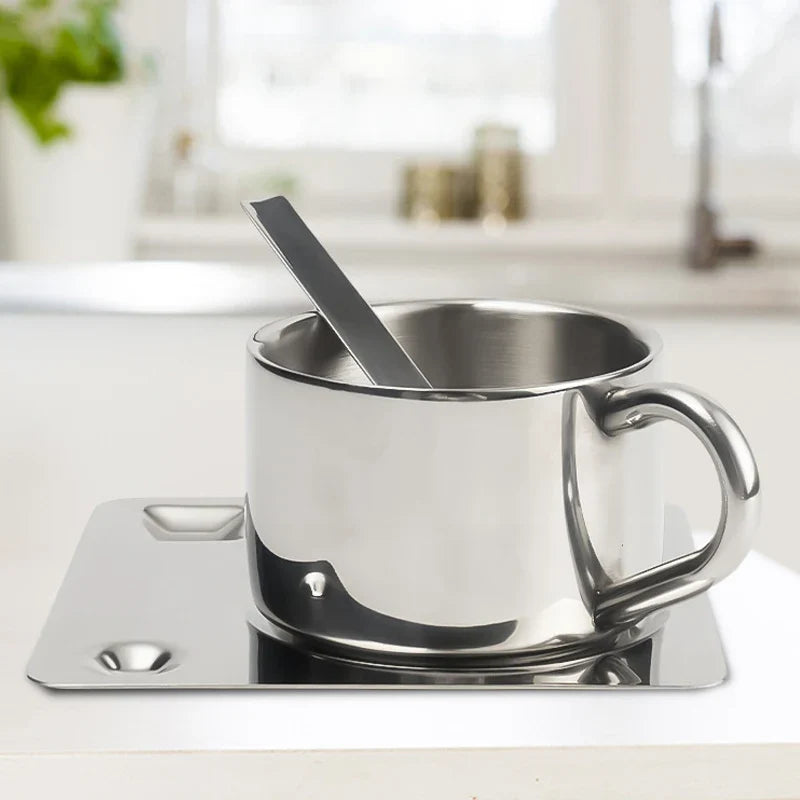Sleepwyn Stainless Steel Teacup & Saucer Set