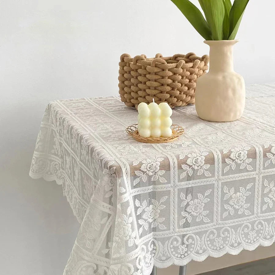 Sleepwyn Embroidered Lace Tablecloth