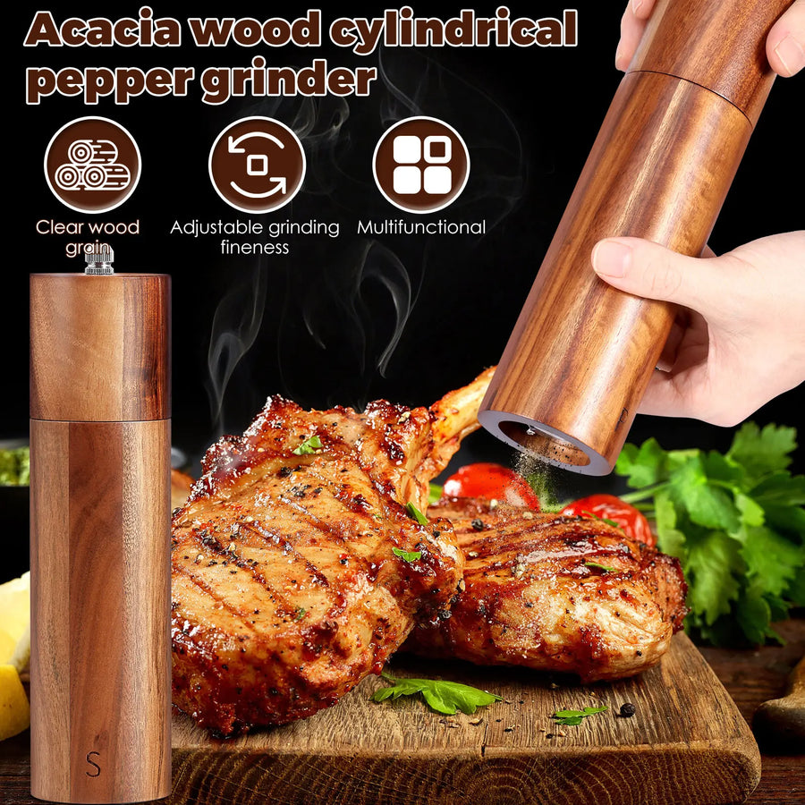 Sleepwyn Wooden Pepper Grinder Set