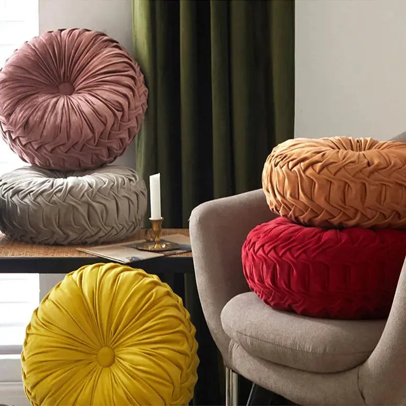 Sleepwyn Pleated Pumpkin Throw Pillow