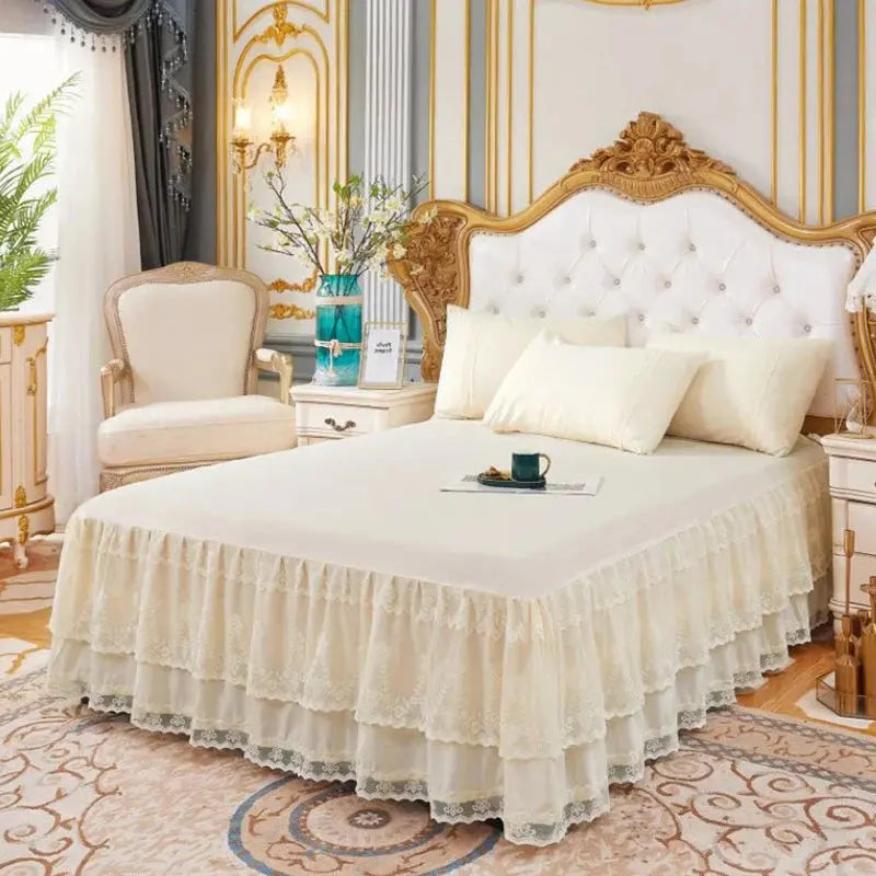 Sleepwyn Layered Lace Bed Skirt