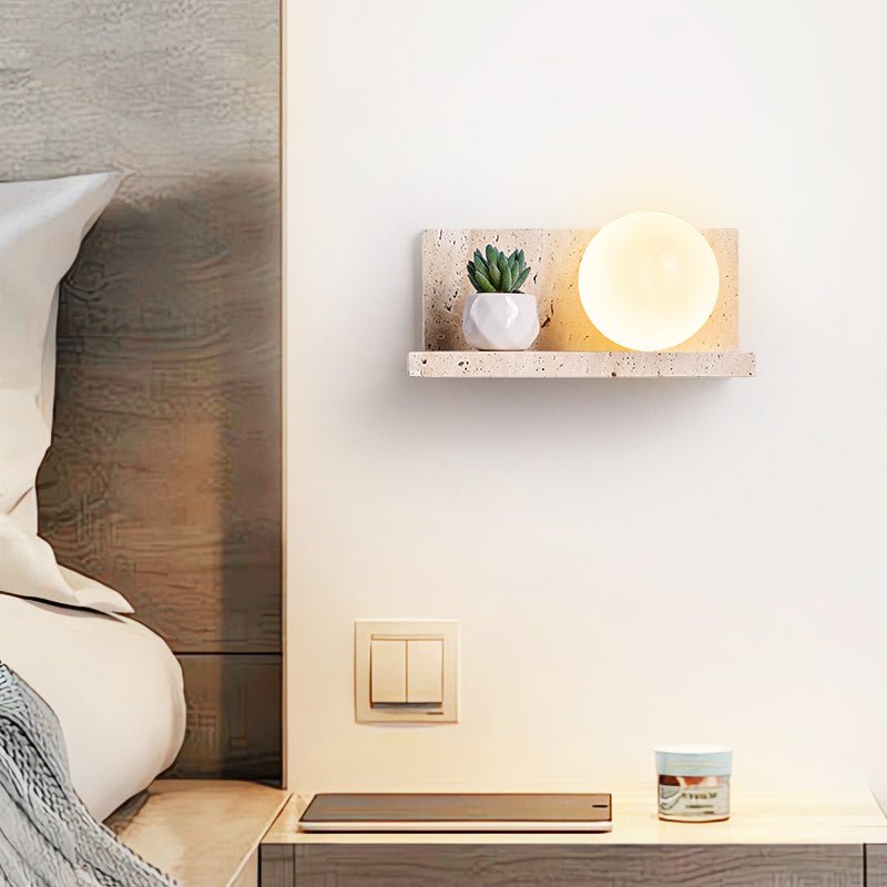 Shelf Travertine Sconce