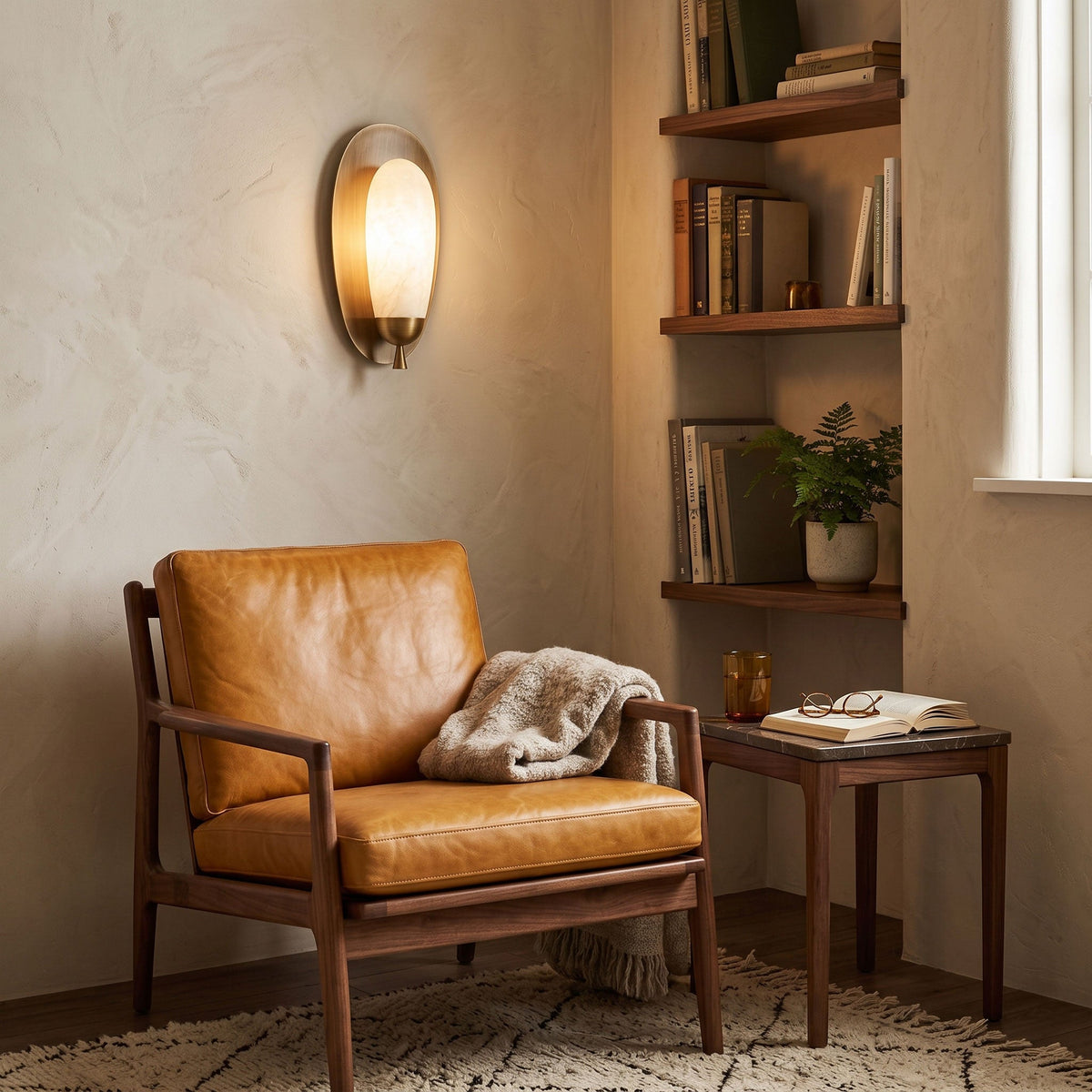 Solenne Alabaster Halo Wall Light