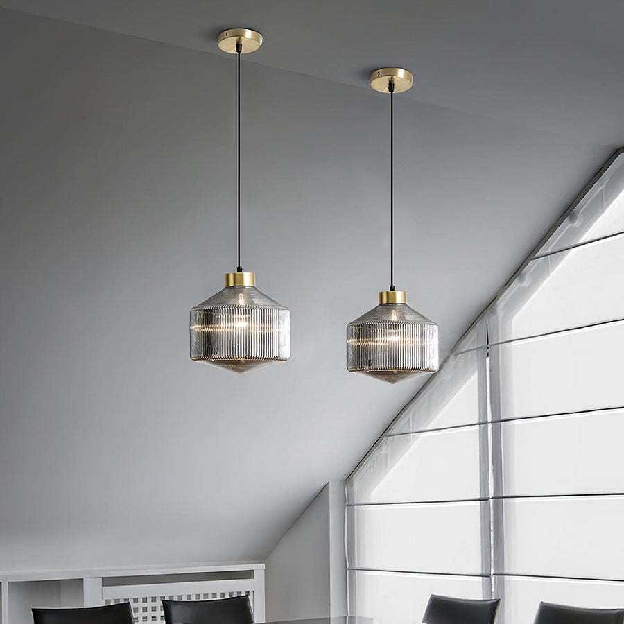Striped Spinning Top Pendant Light