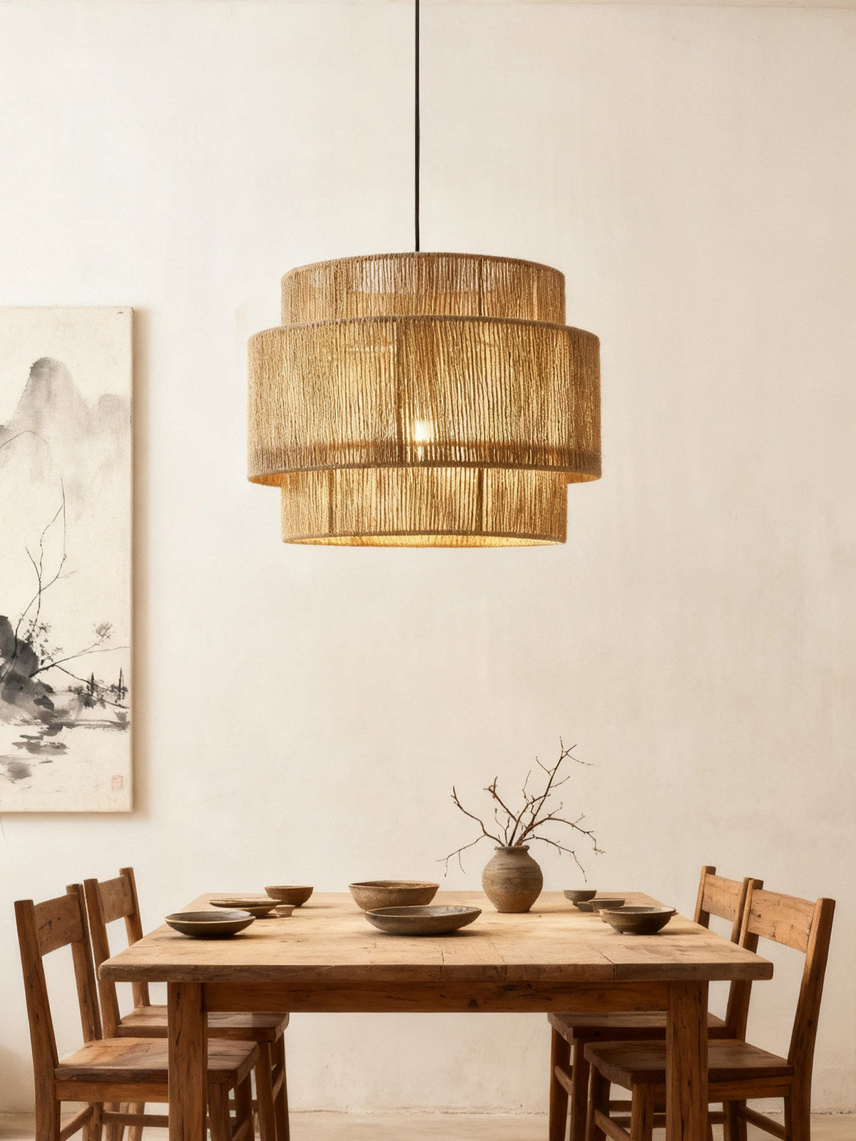 Tambour Rope Drum Pendant Lamp