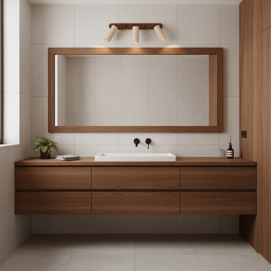 Travertine Triple Spotlight Wall Lamp