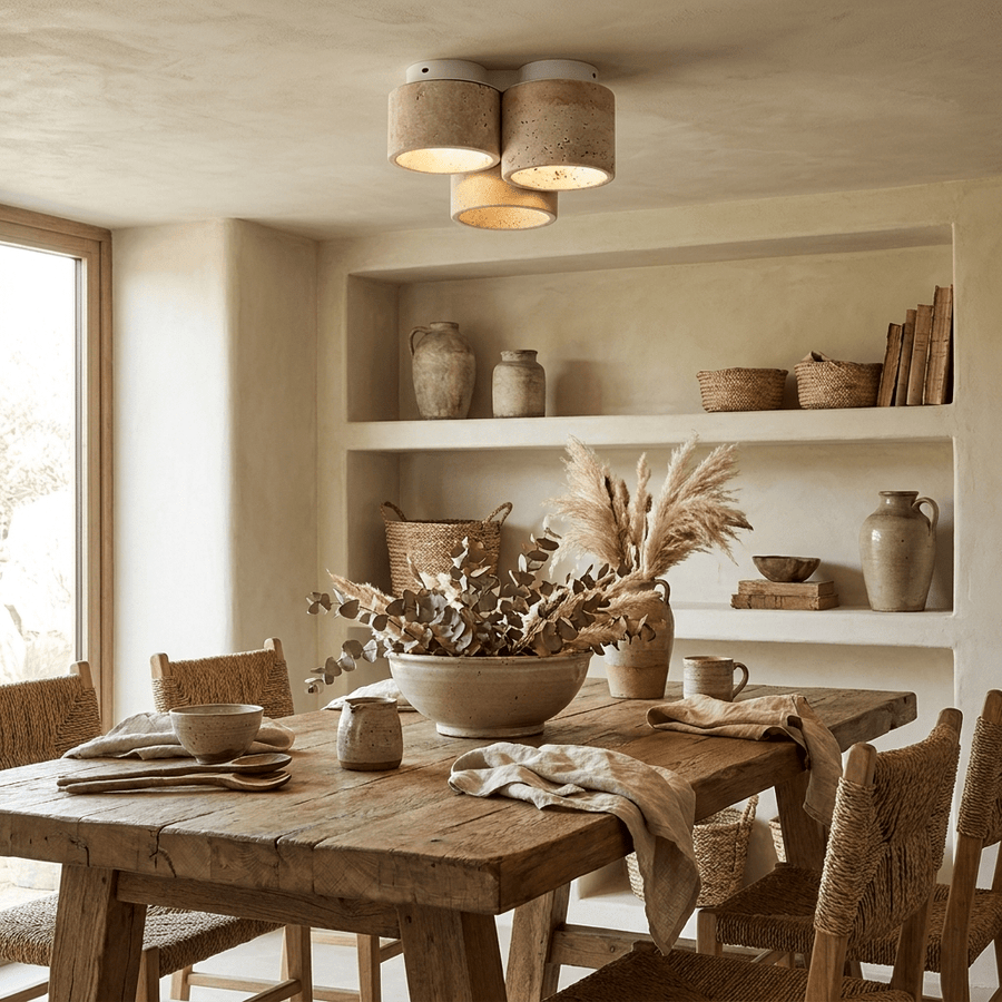 Trio Travertine Ceiling Light