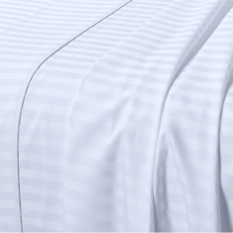 King Flat Sheet 110 X 102 Inches - Damask Stripe 100% Egyptian Cotton