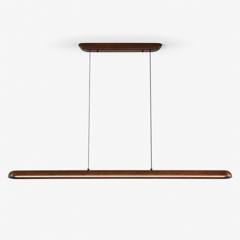 Wide Wood Linear Pendant Light