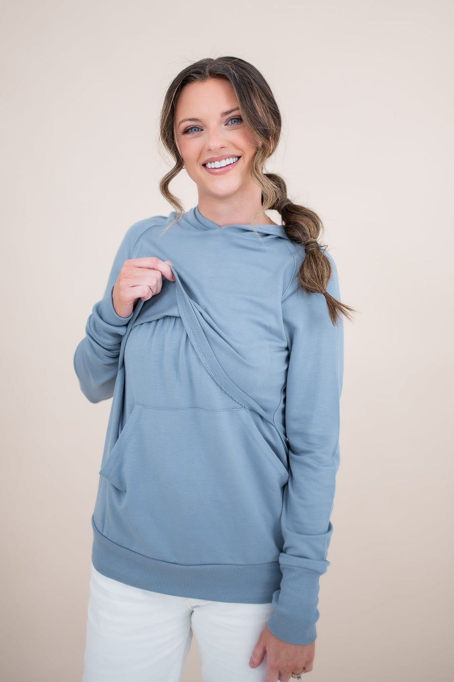 Women's French Terry Nursing Hoodie in Slate
