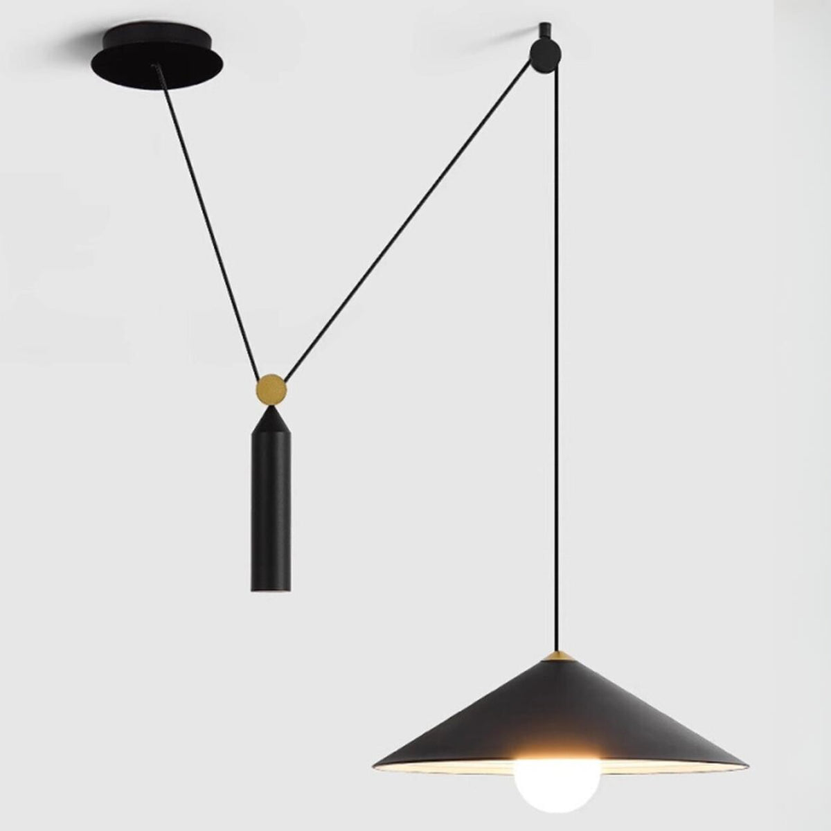 Adjustable Cord Modern Iron Cone Conical Pendant Light