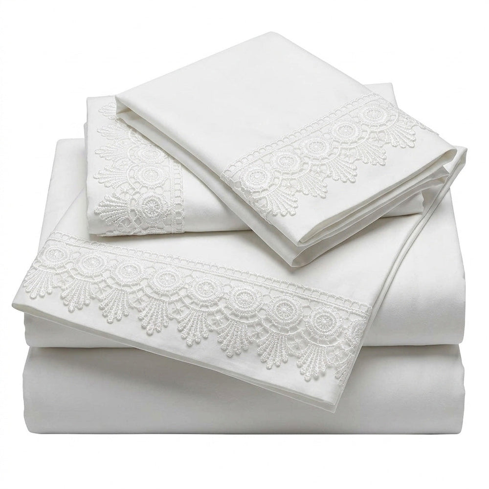 Alejandra Soft Cotton Embroidered Sheet Set - USA