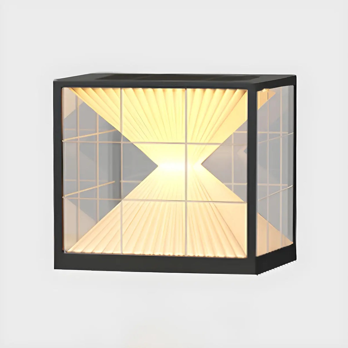 Artistic Cube Hourglass Outdoor Waterproof Solar Pillar Light