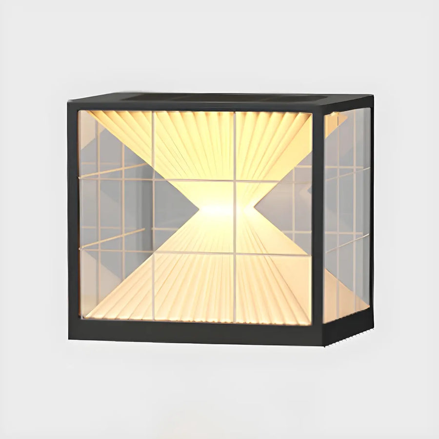 Artistic Cube Hourglass Outdoor Waterproof Solar Pillar Light