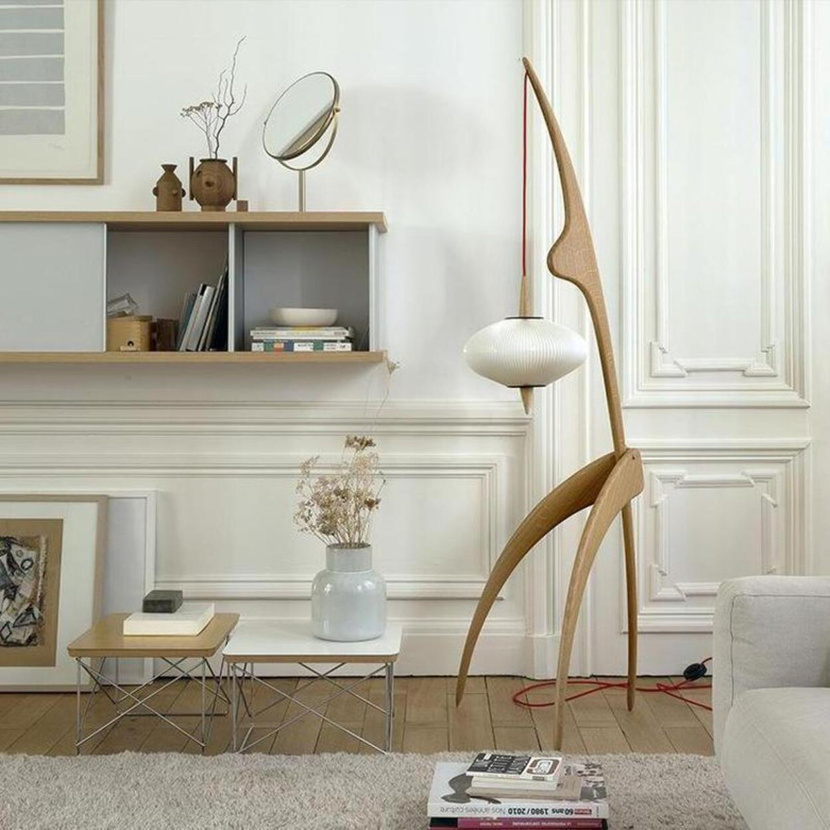 Artistic Lantern Wooden Mantis Modern Floor Lamp