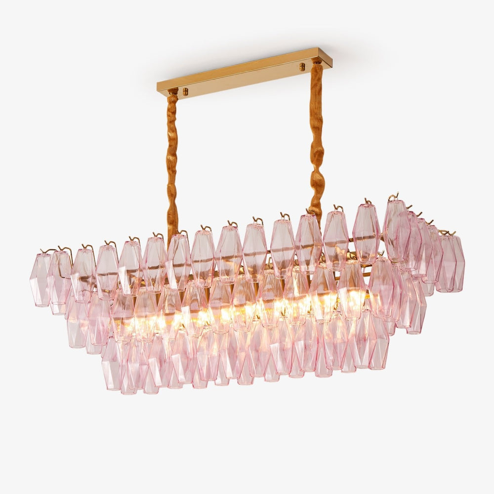 Rose Prism Glass Chandelier