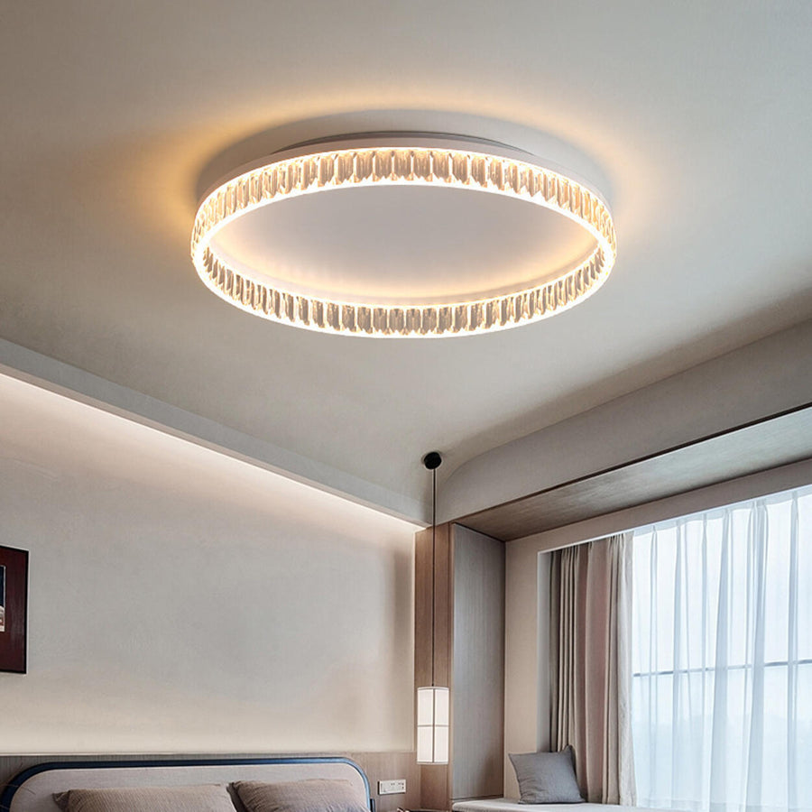Bedroom Gold Circular LED Flush Mount Ceiling Light