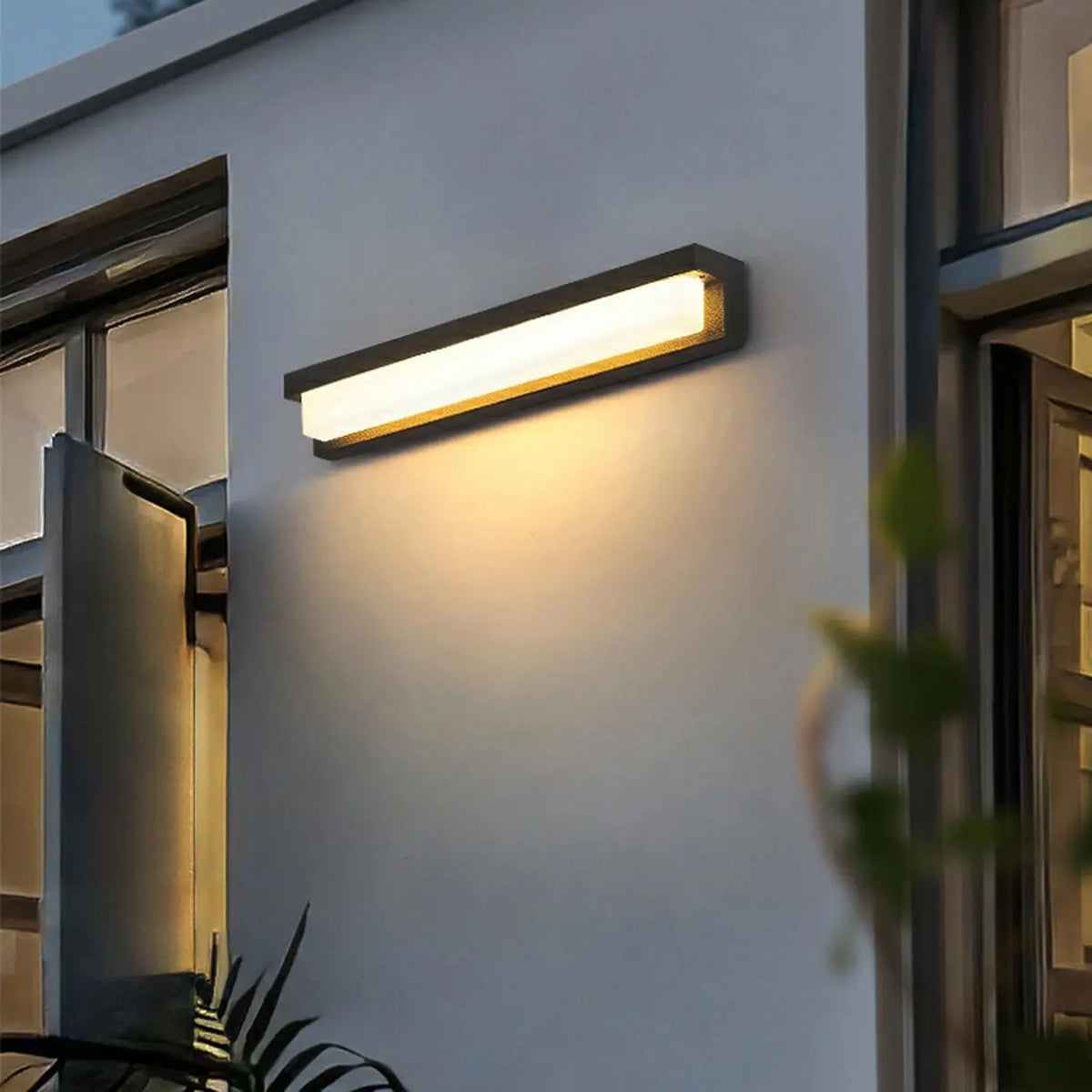 Black Modern Rectangular LED External Wall Lights