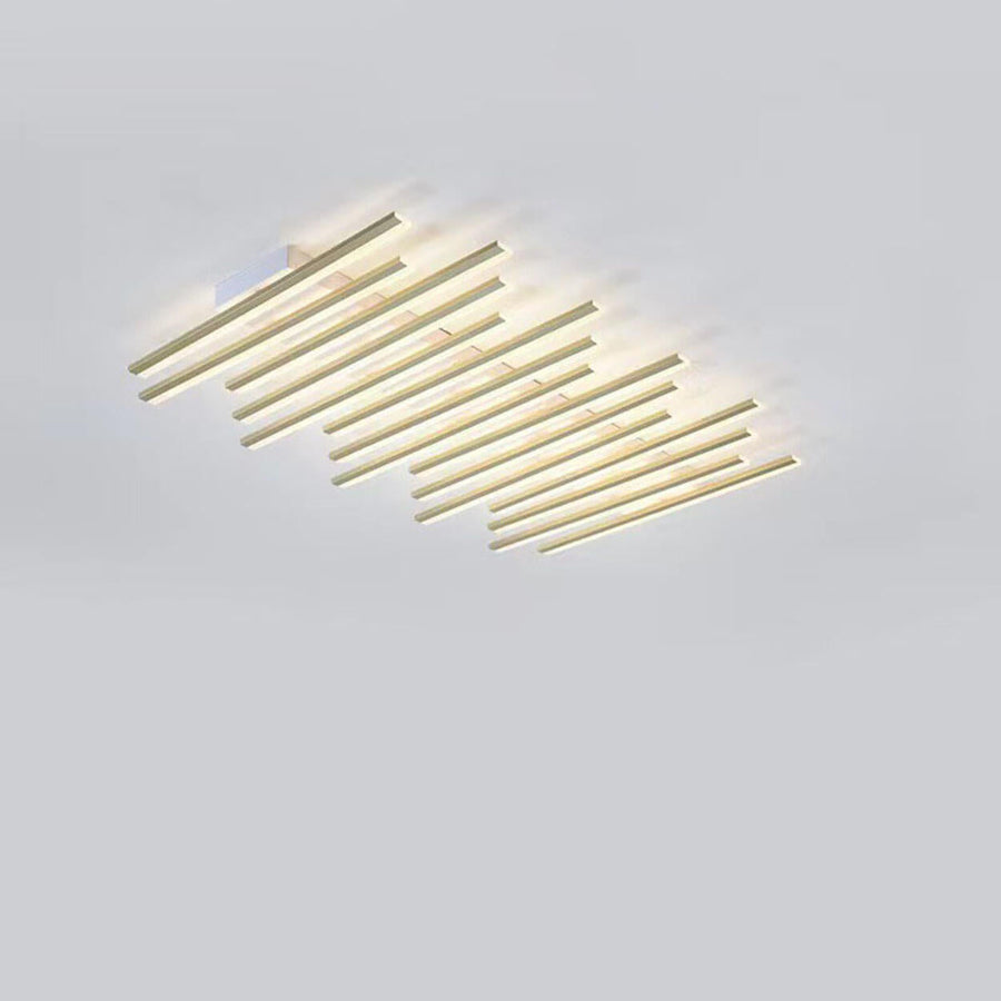 Black Parallel LED Semi-Flush Mount Light 15-Light