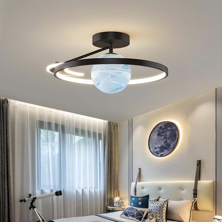 Globe Ring LED Semi-Flush Mount Ceiling Light