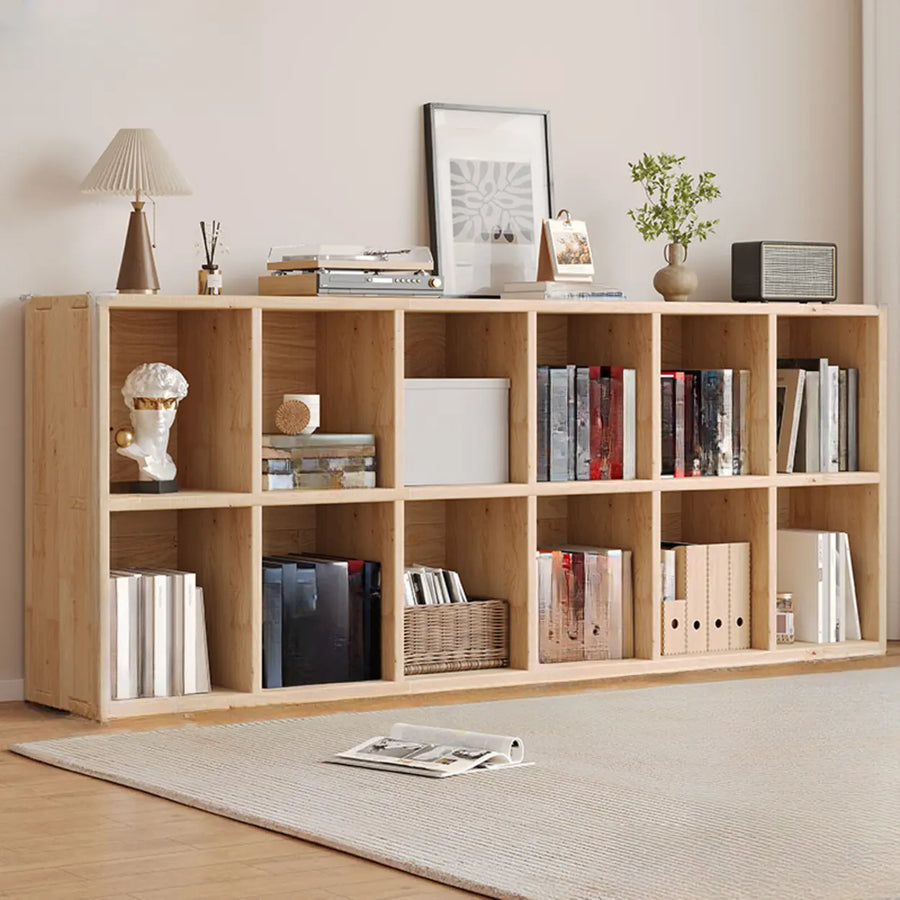Casual Horizontal Wooden Closed Back Short Bookcase