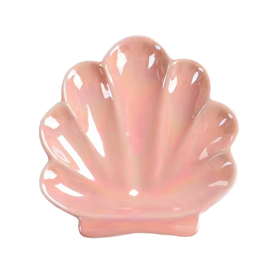 Iridescent Ceramic Seashell Jewelry Tray