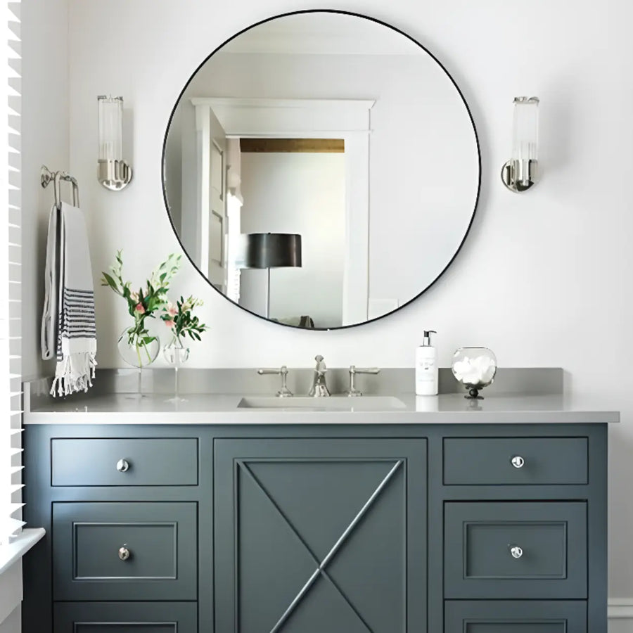Chrome Finish Modern Glass Cylindrical Vanity Sconce