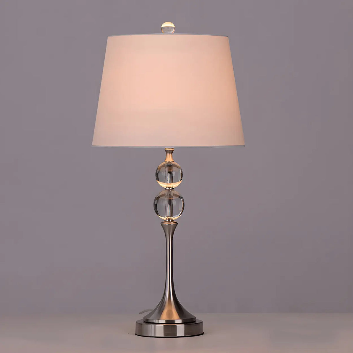 Classic Fabric Bucket Shade Crystal Decor Table Lamp