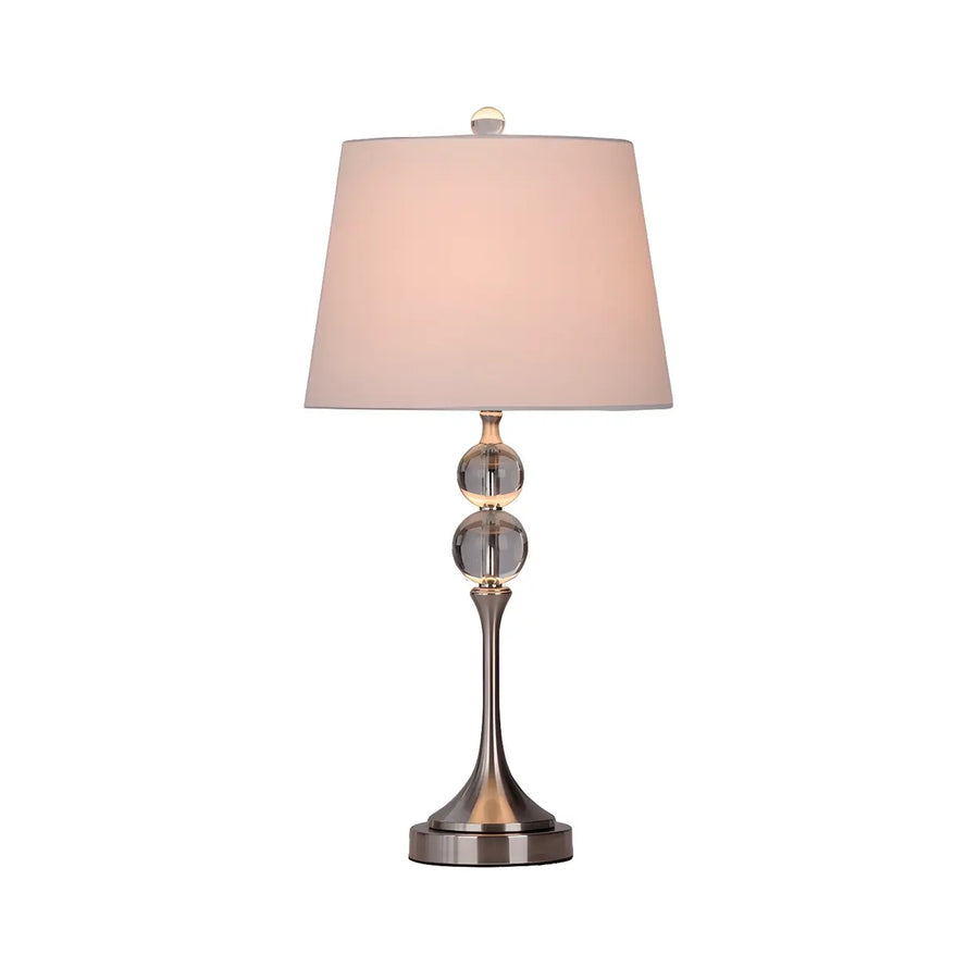 Classic Fabric Bucket Shade Crystal Decor Table Lamp