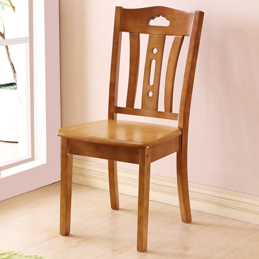 Classic Open Slatted Back Wood Standard Dining Chair