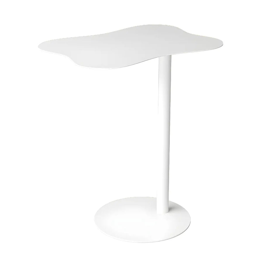 Colorful Wavy Metal Pedestal Side Table for Patio and Living Room
