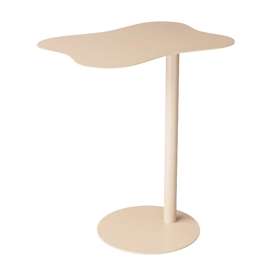 Colorful Wavy Metal Pedestal Side Table for Patio and Living Room