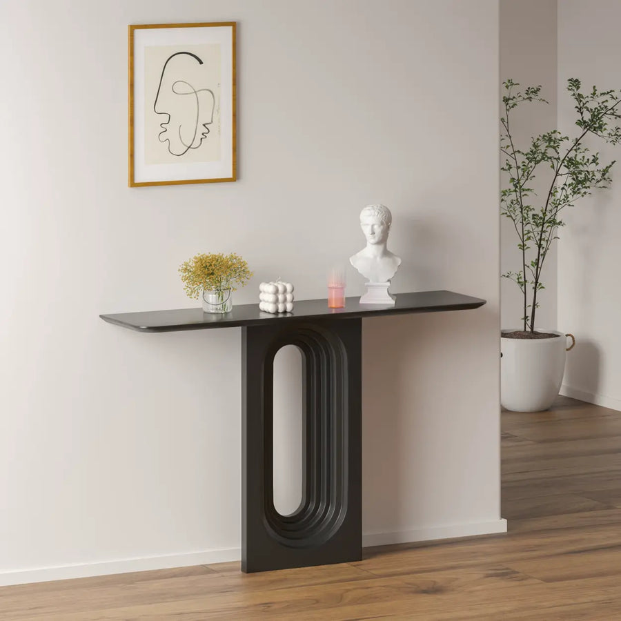 Console Table with Arch Panel Design for Entryway and Living Room