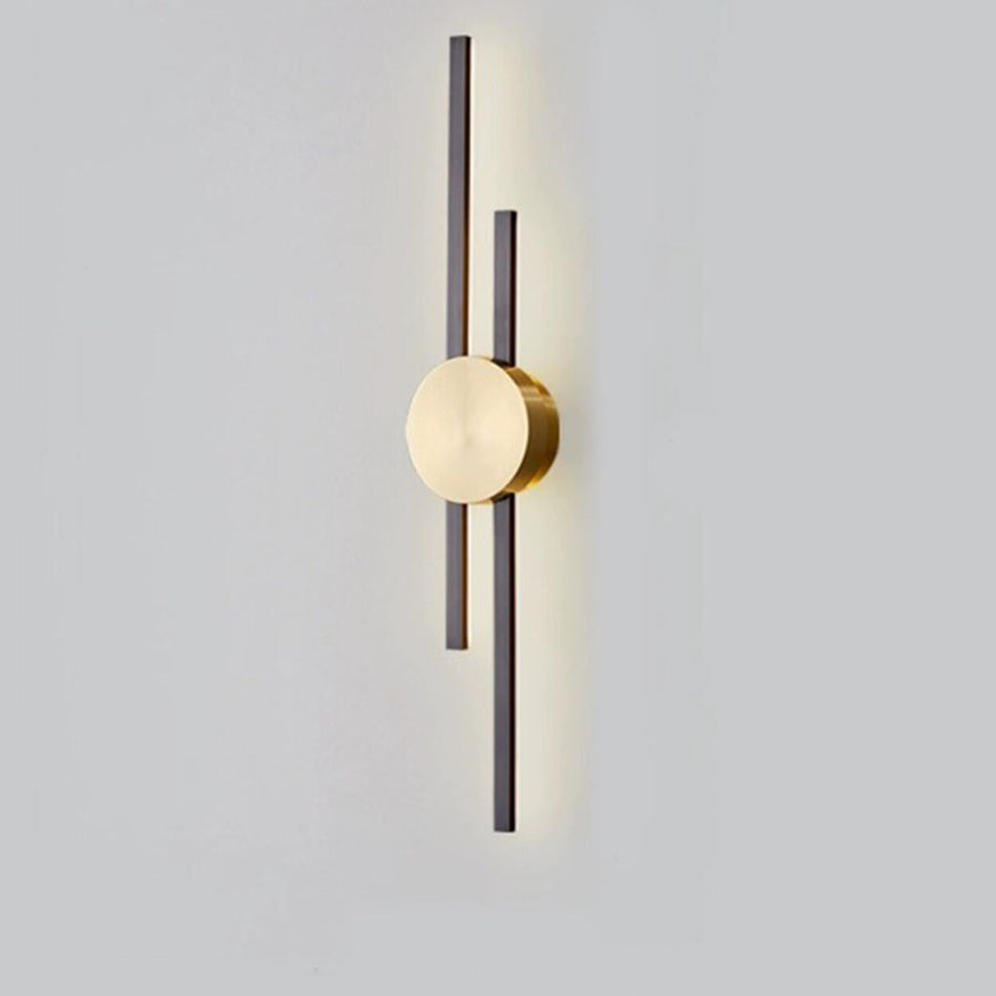 Contemporary Black and Gold Linear Metal Wall Sconce