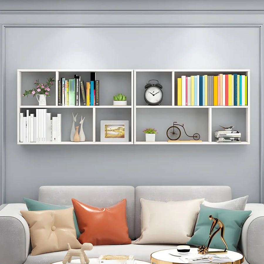 Contemporary Wall Mounted Rectangular Bookshelf