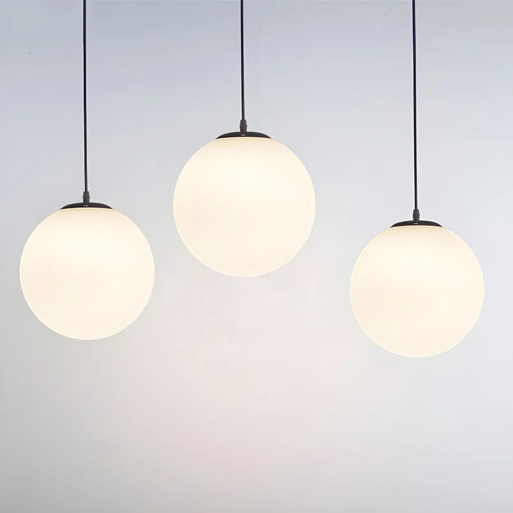 Contemporary White Globe Pendant Light
