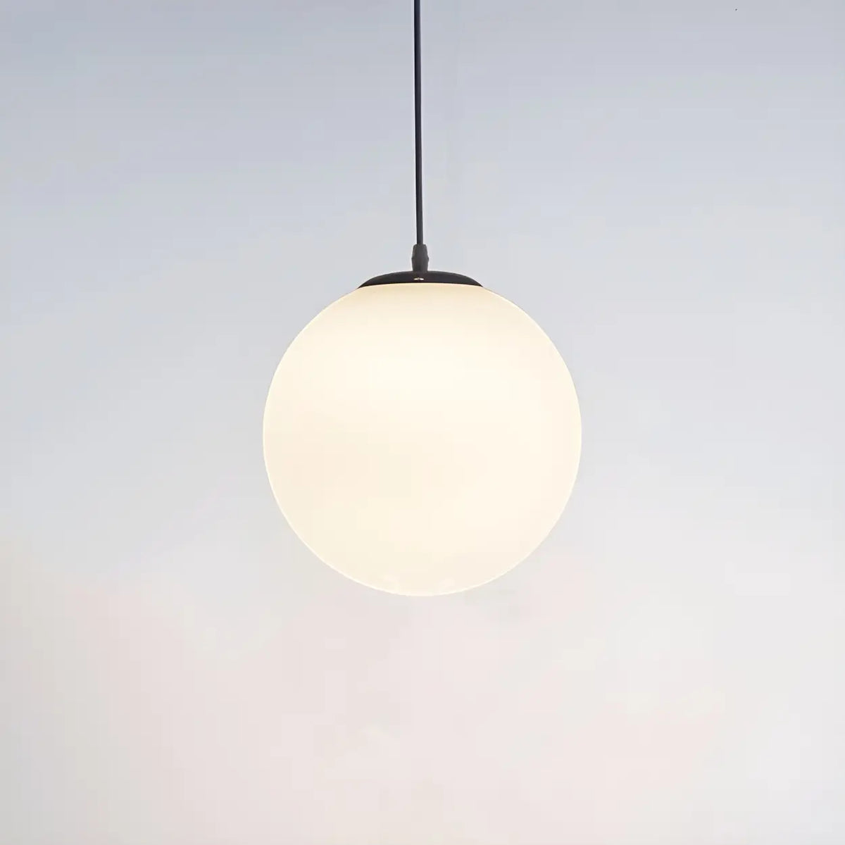 Contemporary White Globe Pendant Light