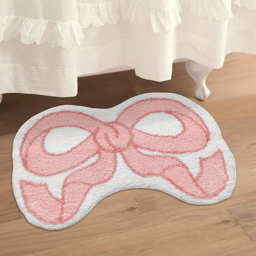Coquette Aesthetic Bow Shaped Rug