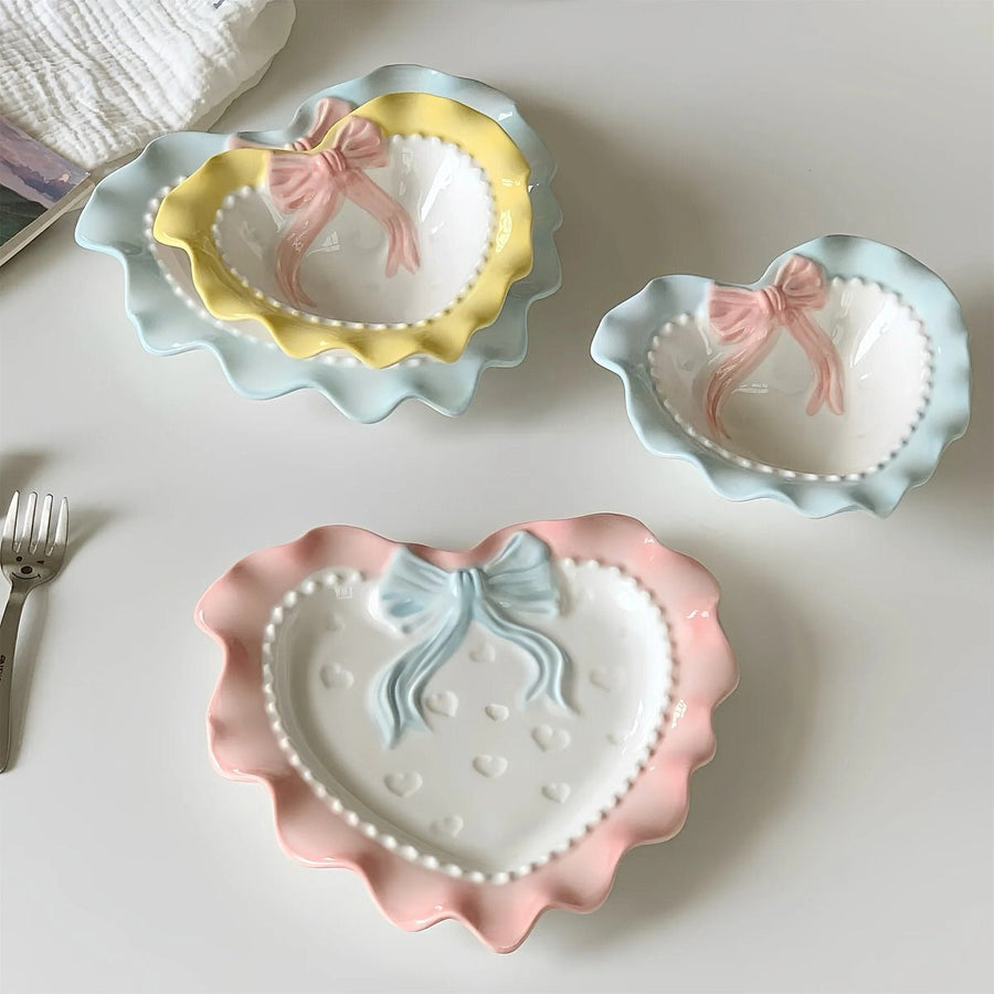 Pastel Coquette Heart-Shaped Saucer