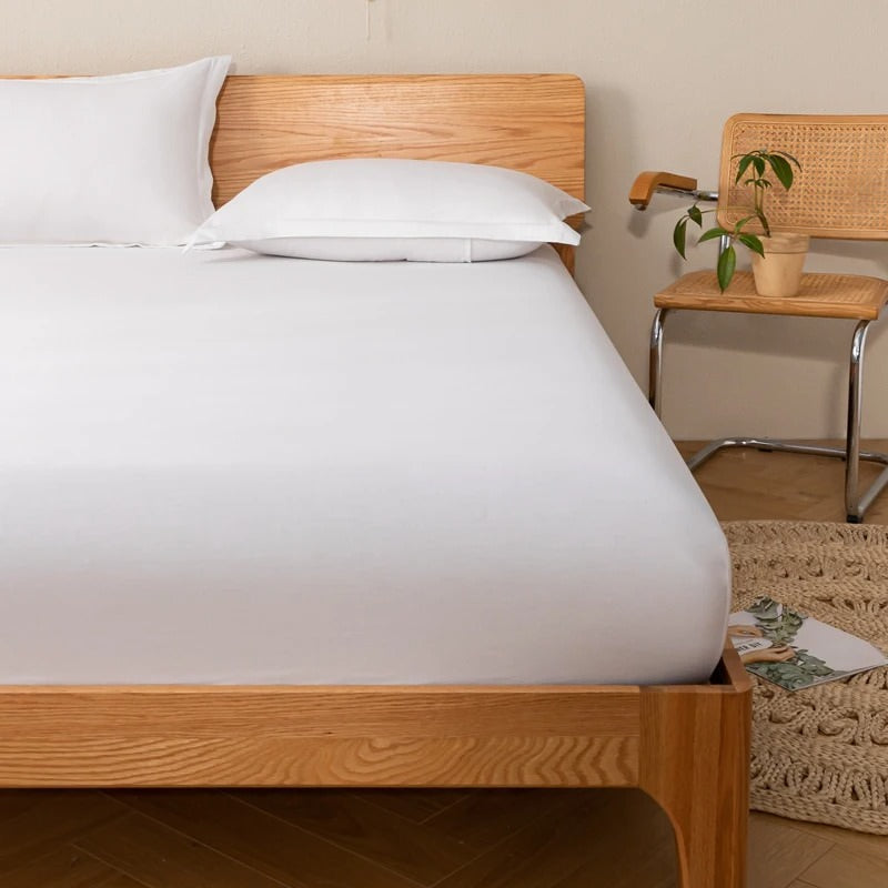 Solid Color Simple Cotton Fitted Sheet