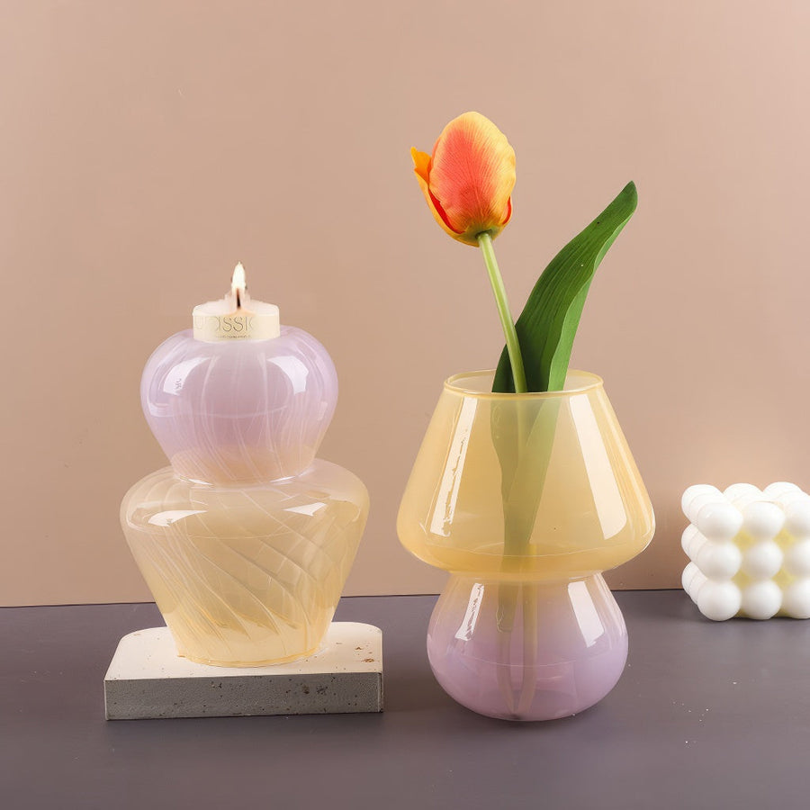 Cute Mushroom Glass Vase