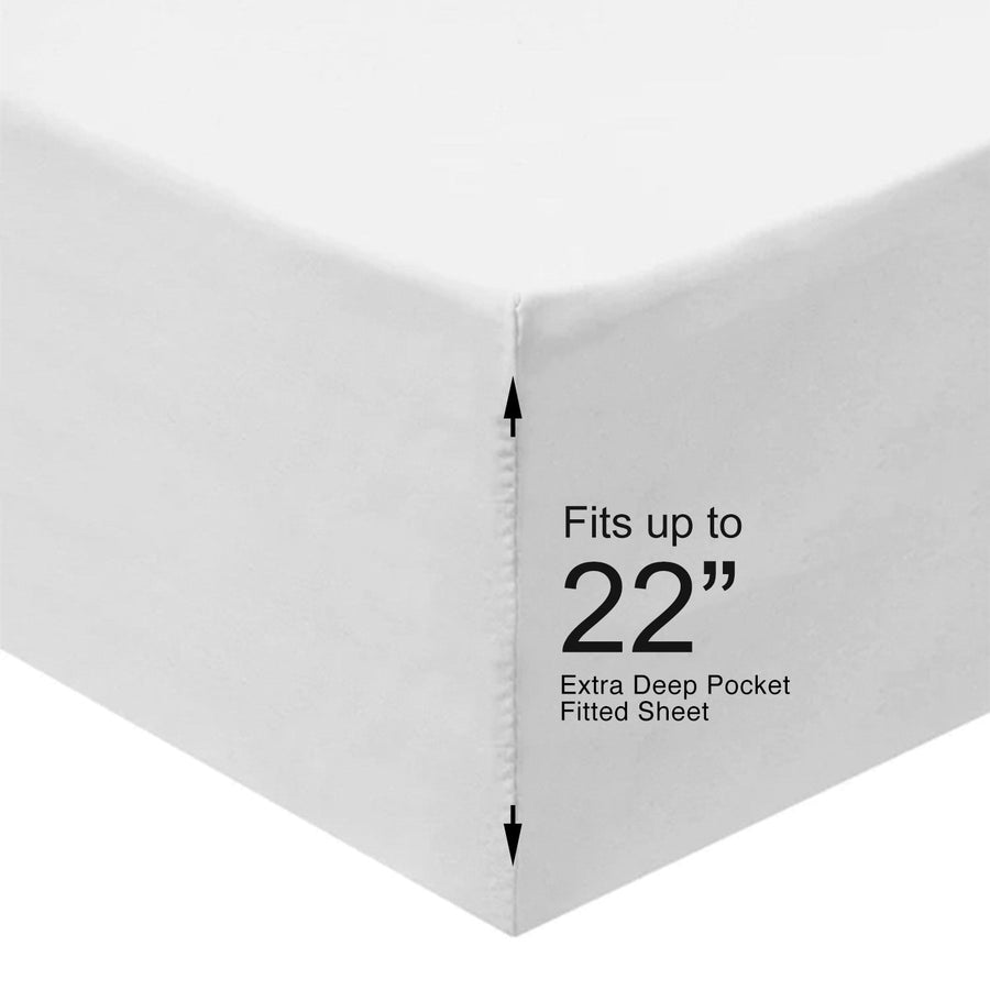 Egyptian Cotton Sheets USA – Oversized with 22” Deep Pockets – Luxury & Heavy 1000 Count