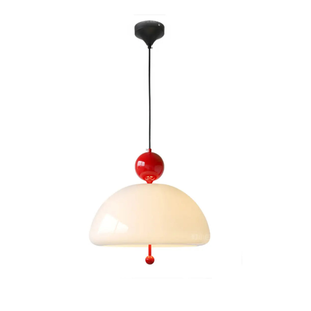 Dome Glass Red Ball White Modern Chandeliers Dining Room
