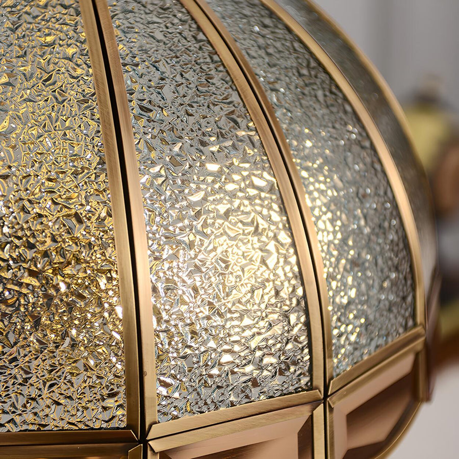Elegant Gold Umbrella Glass Shade Brass Dome Table Lamp