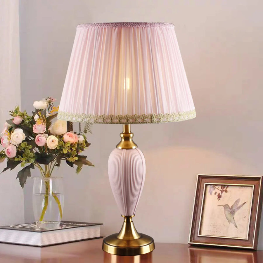 Elegant Romantic Pink Vase Base Table Lamp