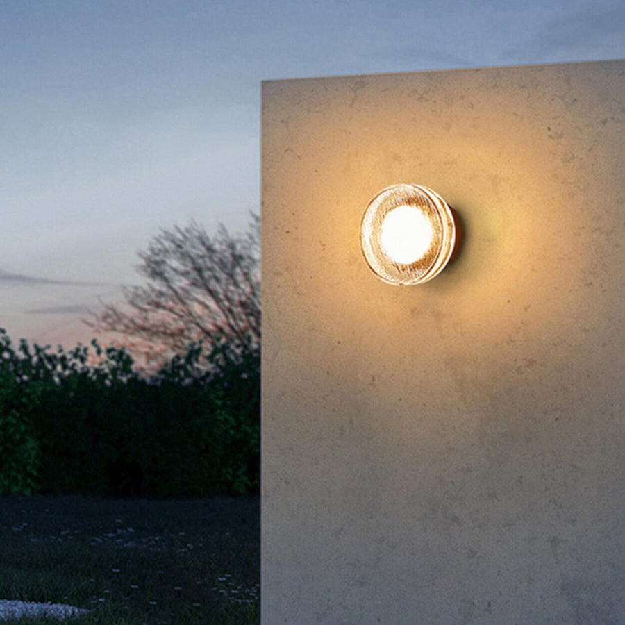 Elegant Round Black and Clear Glass Vanity Wall Light