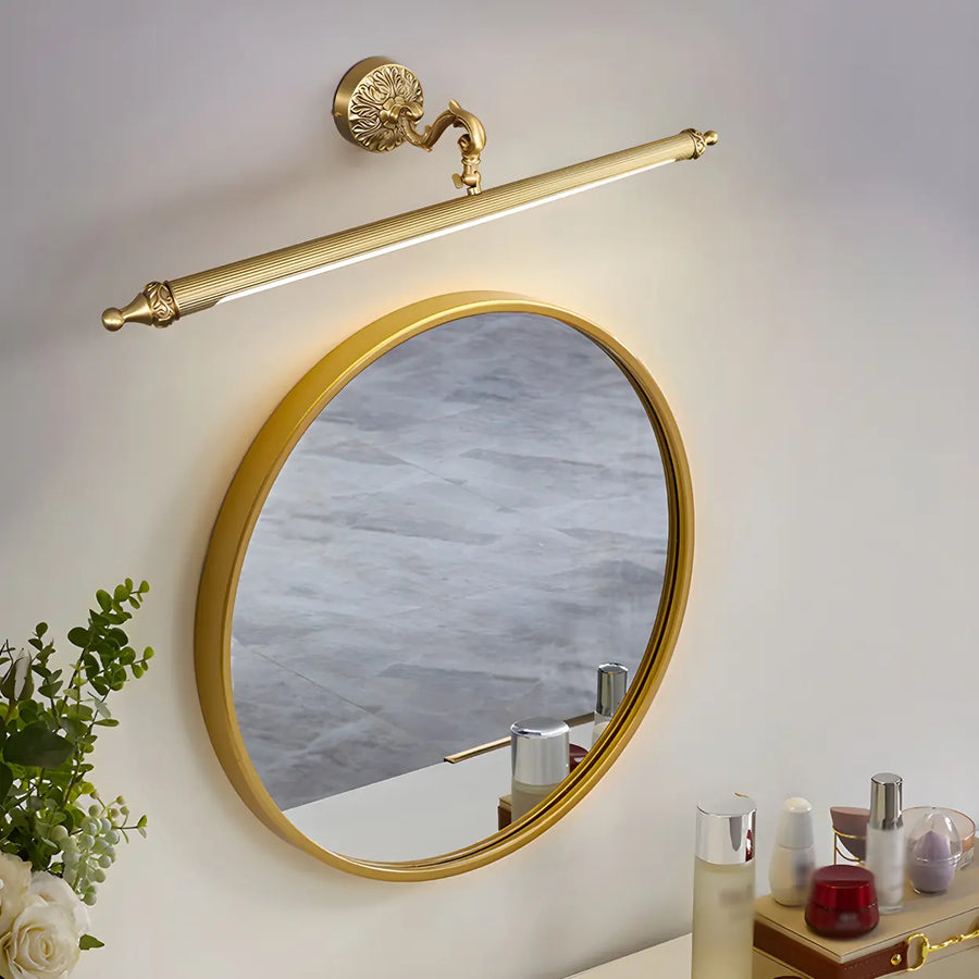 Elegant Simple Gold Linear Brass Mirror Vanity Light