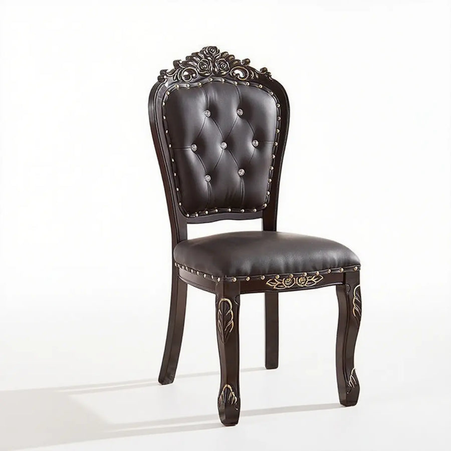 European Style Vintage Wooden Upholstered Dining Chair